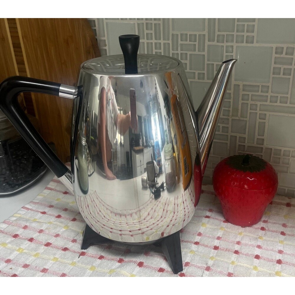 Vintage West Bend MCM Pot Belly Coffee Percolator